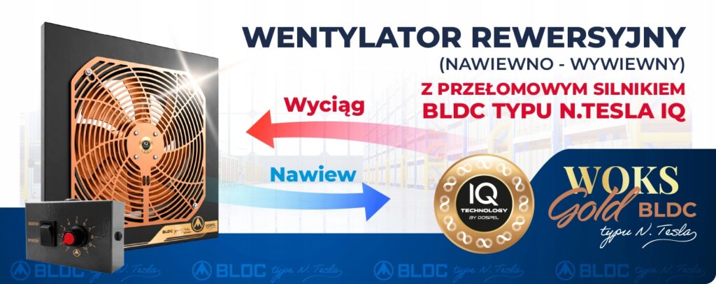 Wentylator osiowy wyciągowo-nawiewny 200fi Dospel WOKS GOLD z silnikiem BLDC typu N